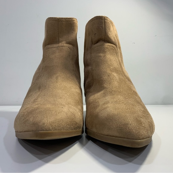 Banana Republic Womens Faux Suede Bootie Boots Shoes 8M Taupe Beige Zip Ankle - Picture 11 of 16